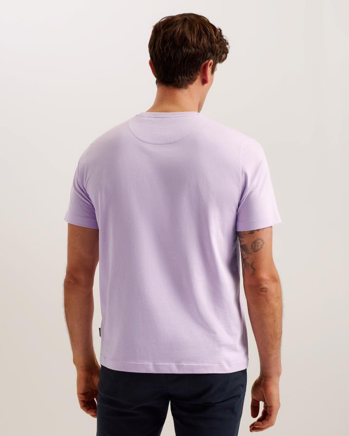 T-Shirt Ted Baker Short Sleeve Regular Fit Plain Violette Homme | GAJ-48832951